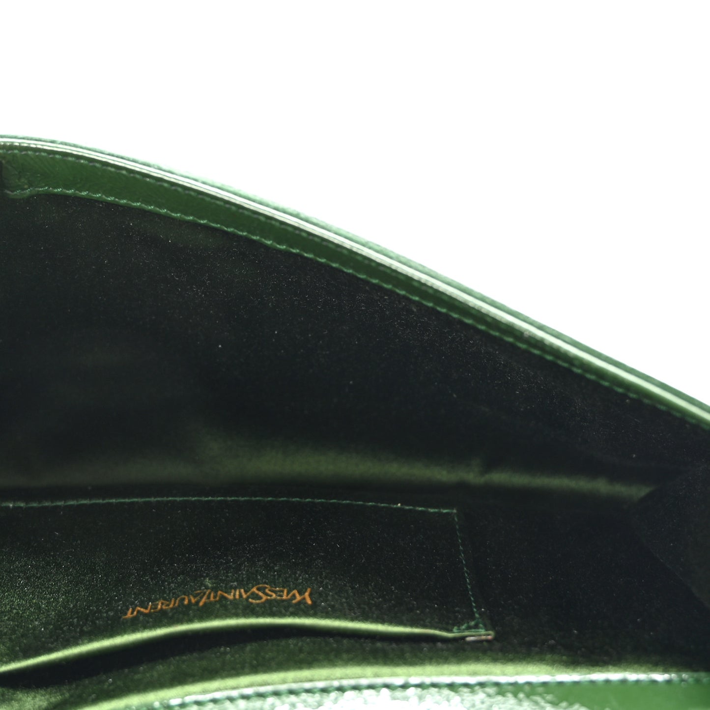 Distressed Patent Small Belle De Jour Clutch Tartan Green