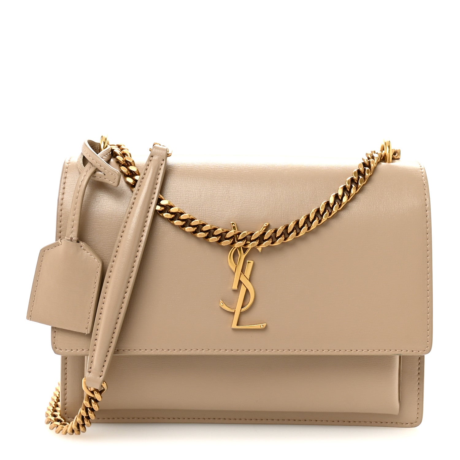 Saint Laurent Calfskin Medium Monogram Sunset Dark Beige 1 of 9