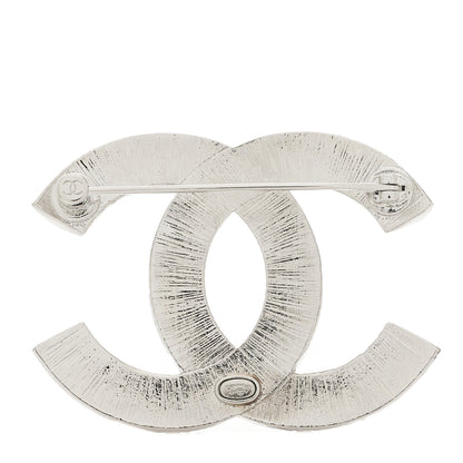 Chanel Baguette Crystal CC Brooch Silver 3 of 5