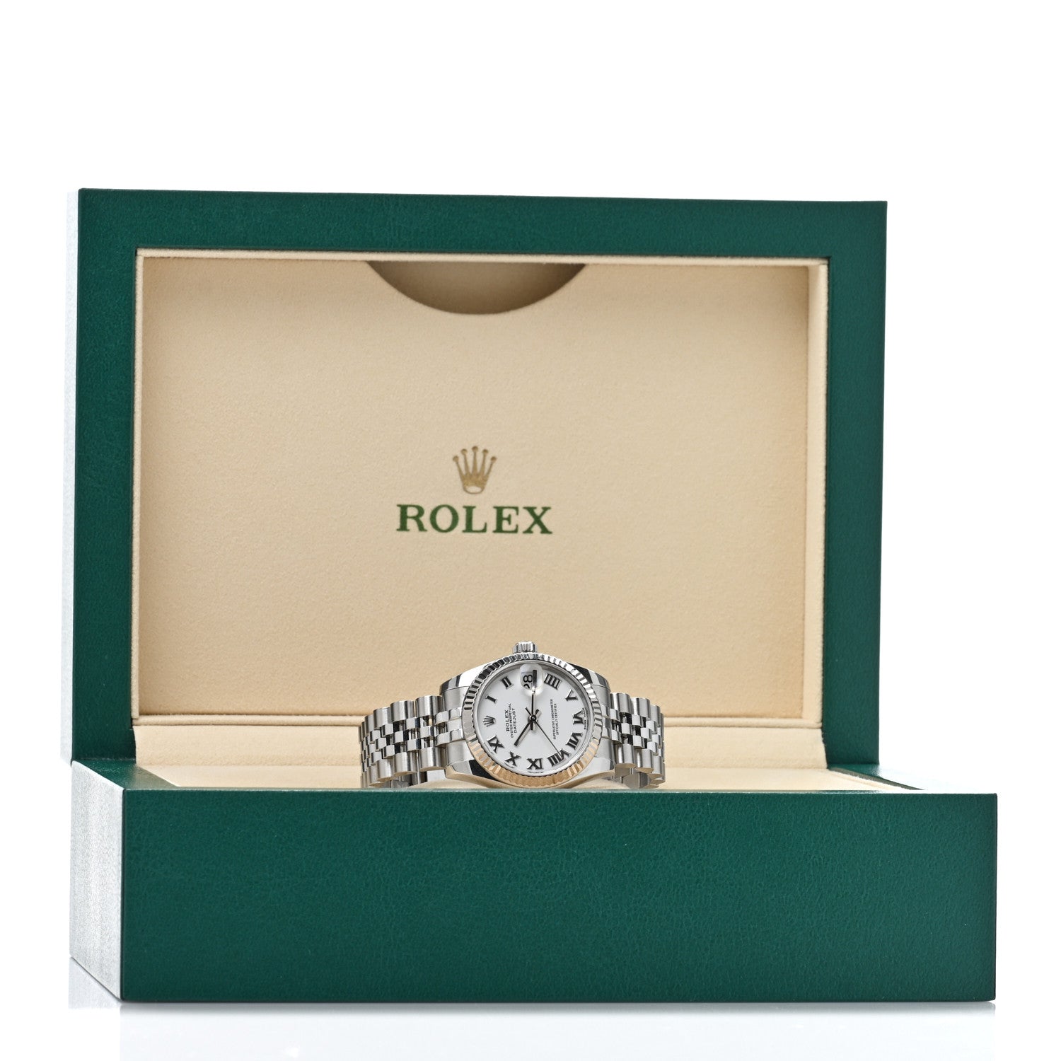 Rolex Stainless Steel 18K White Gold 31mm Oyster Perpetual Datejust Watch White Roman 178274 5 of 5