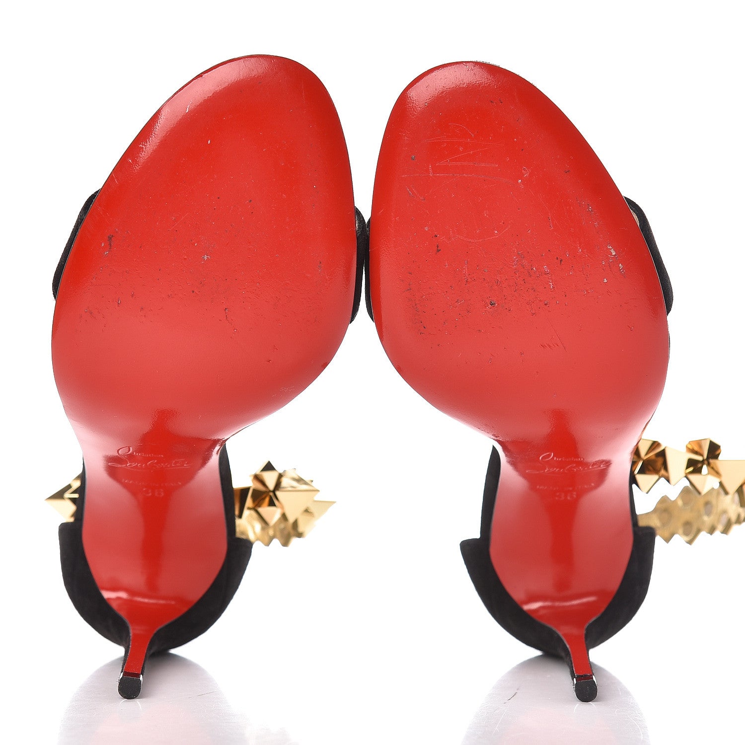 Christian Louboutin Veau Velours Planetava Spike Sandals 36 Black 5 of 13