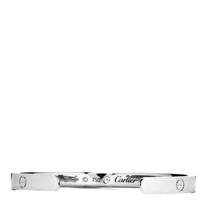 Cartier 18K White Gold 1 Diamond LOVE Cuff Bracelet 19 3 of 5