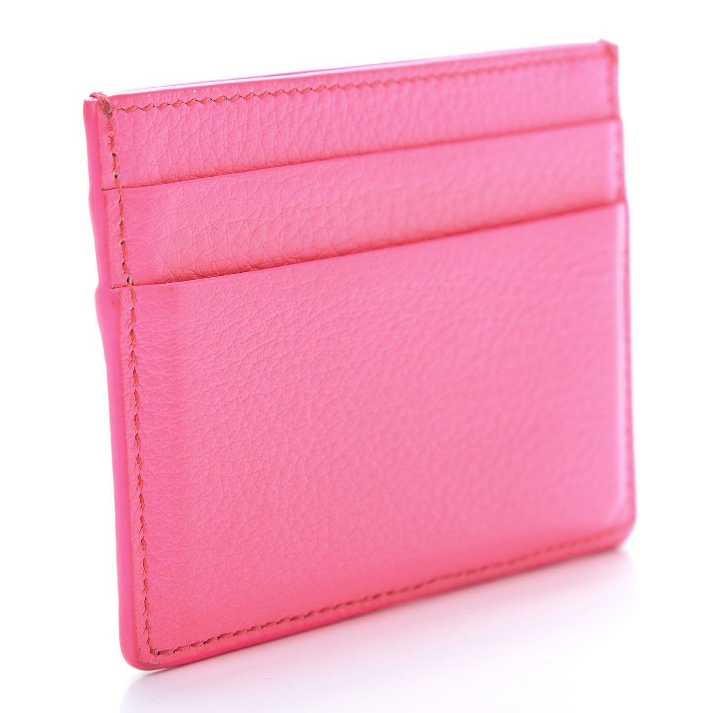 Calfskin Logo Everyday Multi Card Case Acid Pink Black