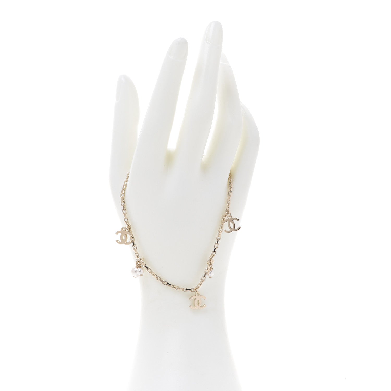 Chanel Pearl CC Chain Anklet Gold 2 of 5