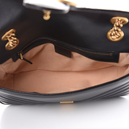 Gucci Calfskin Matelasse Small GG Marmont Shoulder Bag Black 5 of 10