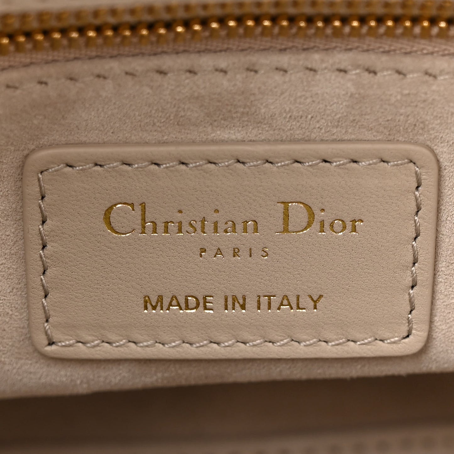 Lambskin Cannage Medium Lady Dior Beige