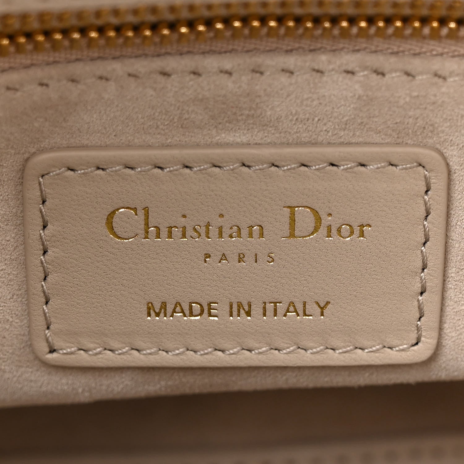 Christian Dior Lambskin Cannage Medium Lady Dior Beige 6 of 12