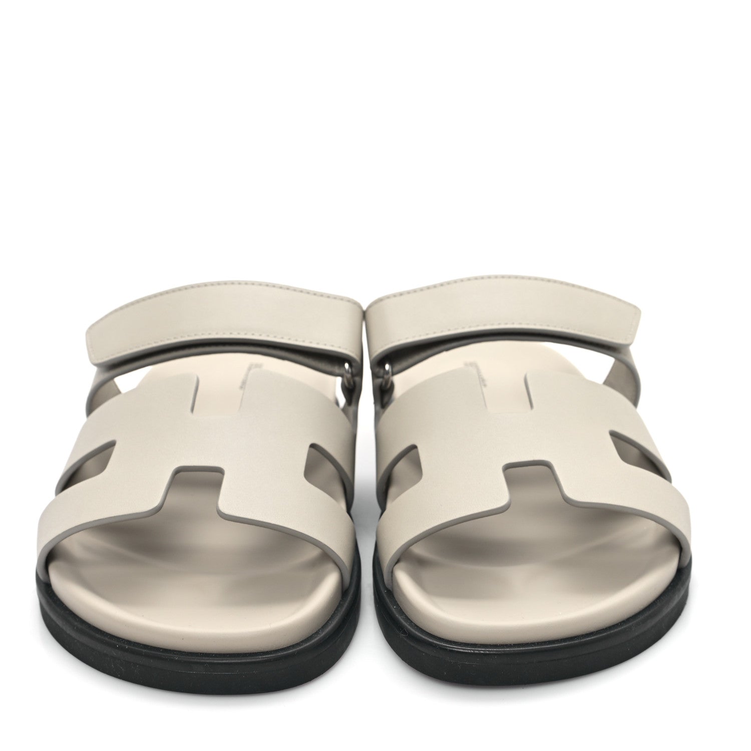 Hermes Calfskin Womens Chypre Sandals 39.5 Beige Esquisse 3 of 10