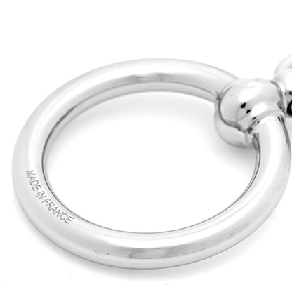 Hermes Palladium Mini Loop Charms Cadenas Scarf Ring Silver 4 of 5