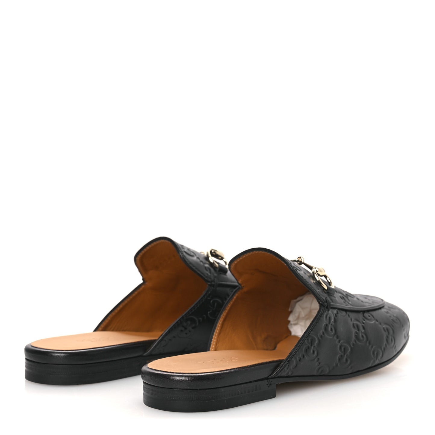 Glamour Calfskin Guccissima Womens Princetown Slippers 37 Black