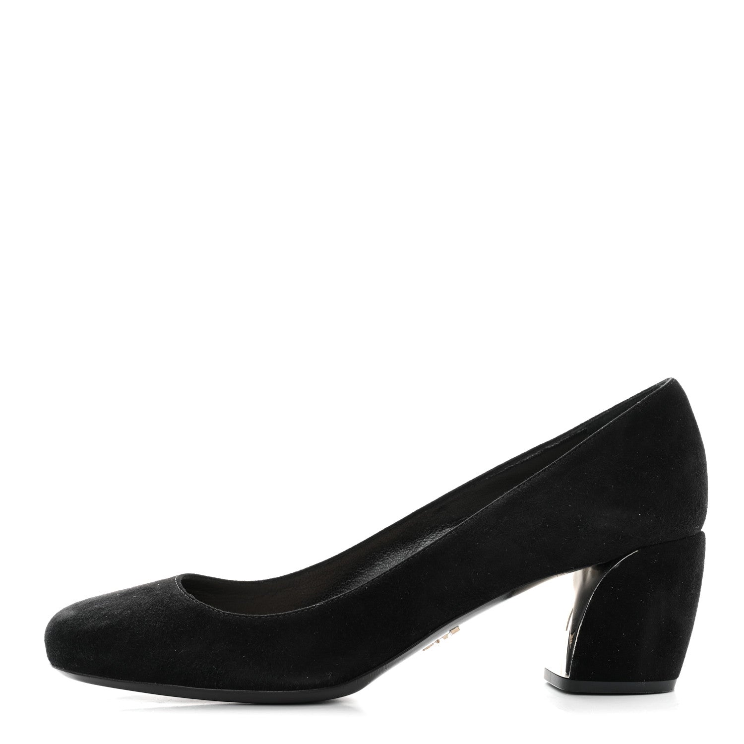 Prada Suede Block Heel Pump 38.5 Black 1 of 7