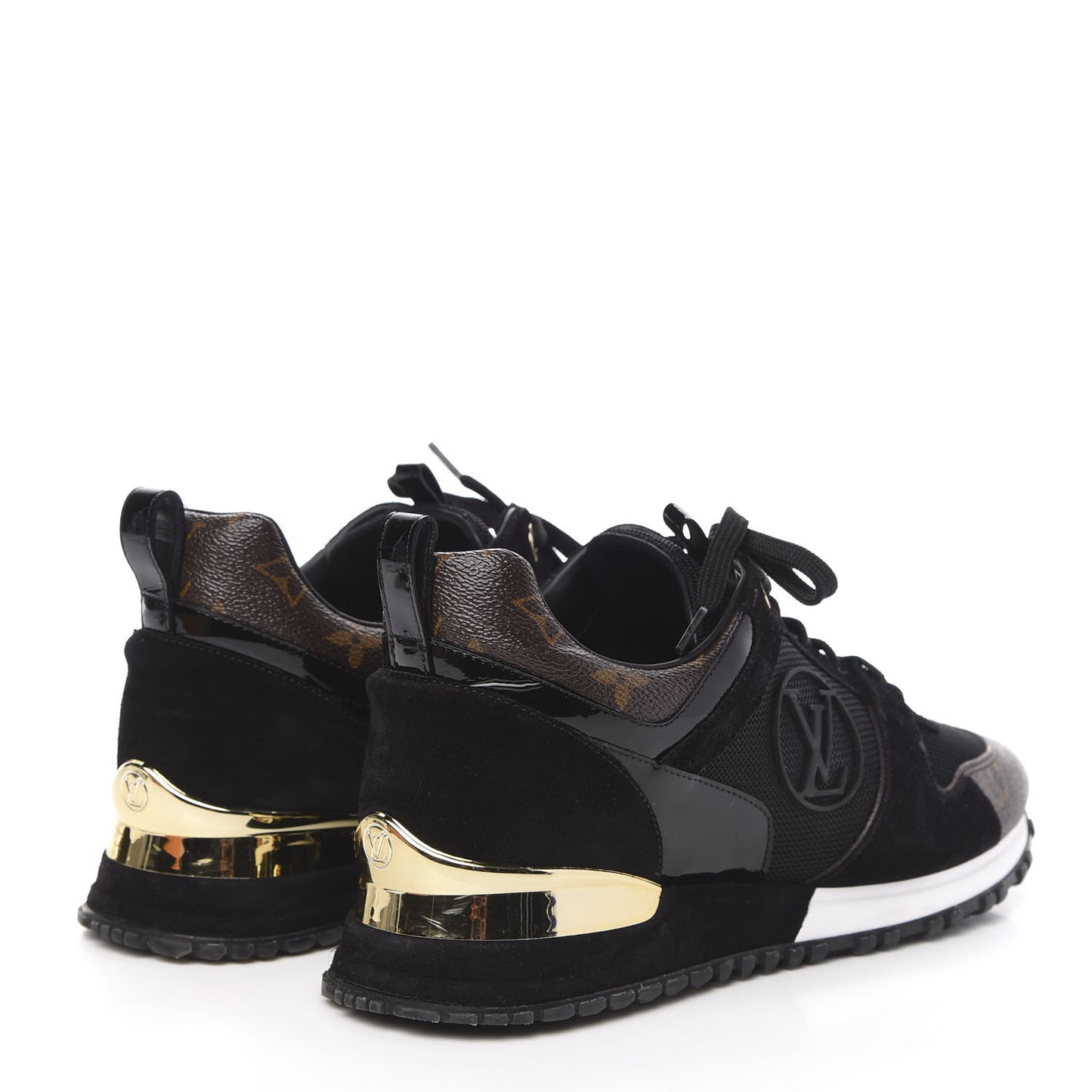 Suede Monogram Run Away Sneakers 39 Black