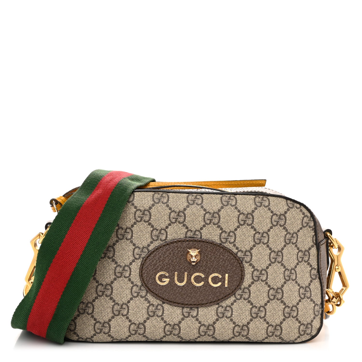 Gucci GG Supreme Monogram Web Neo Vintage Shoulder Bag Beige New Acero Crop 1 of 10