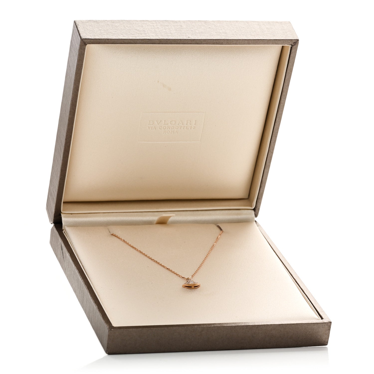 Bulgari 18K Rose Gold Diamond Divas' Dream Mini Pave Pendant Necklace 5 of 5
