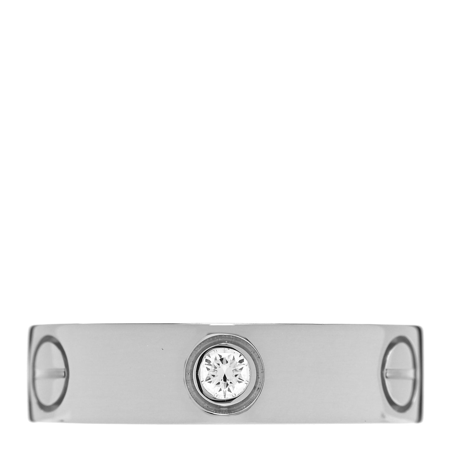 18K White Gold 3 Diamond 5.5mm LOVE Ring 56 7.5
