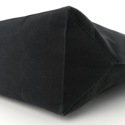 Saint Laurent Canvas Beach Shopping East West Tote Black 10 of 11