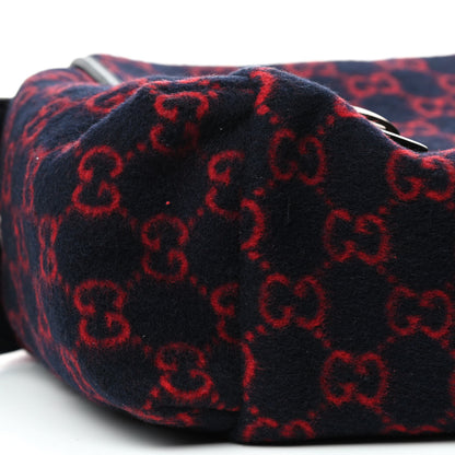 Gucci Wool GG Monogram Diaper Bag Navy Red 7 of 10