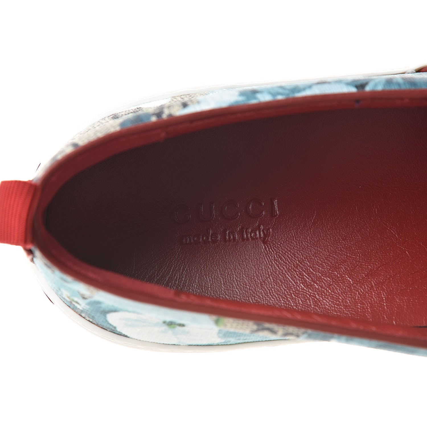 Gucci GG Supreme Monogram Blooms Womens Slip On Sneakers 39.5 Beige Blue Navy Red 7 of 11