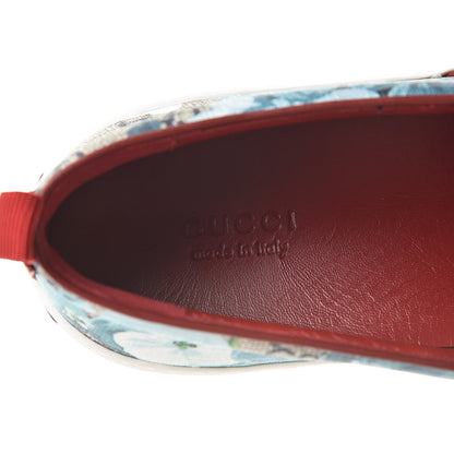 Gucci GG Supreme Monogram Blooms Womens Slip On Sneakers 39.5 Beige Blue Navy Red 7 of 11