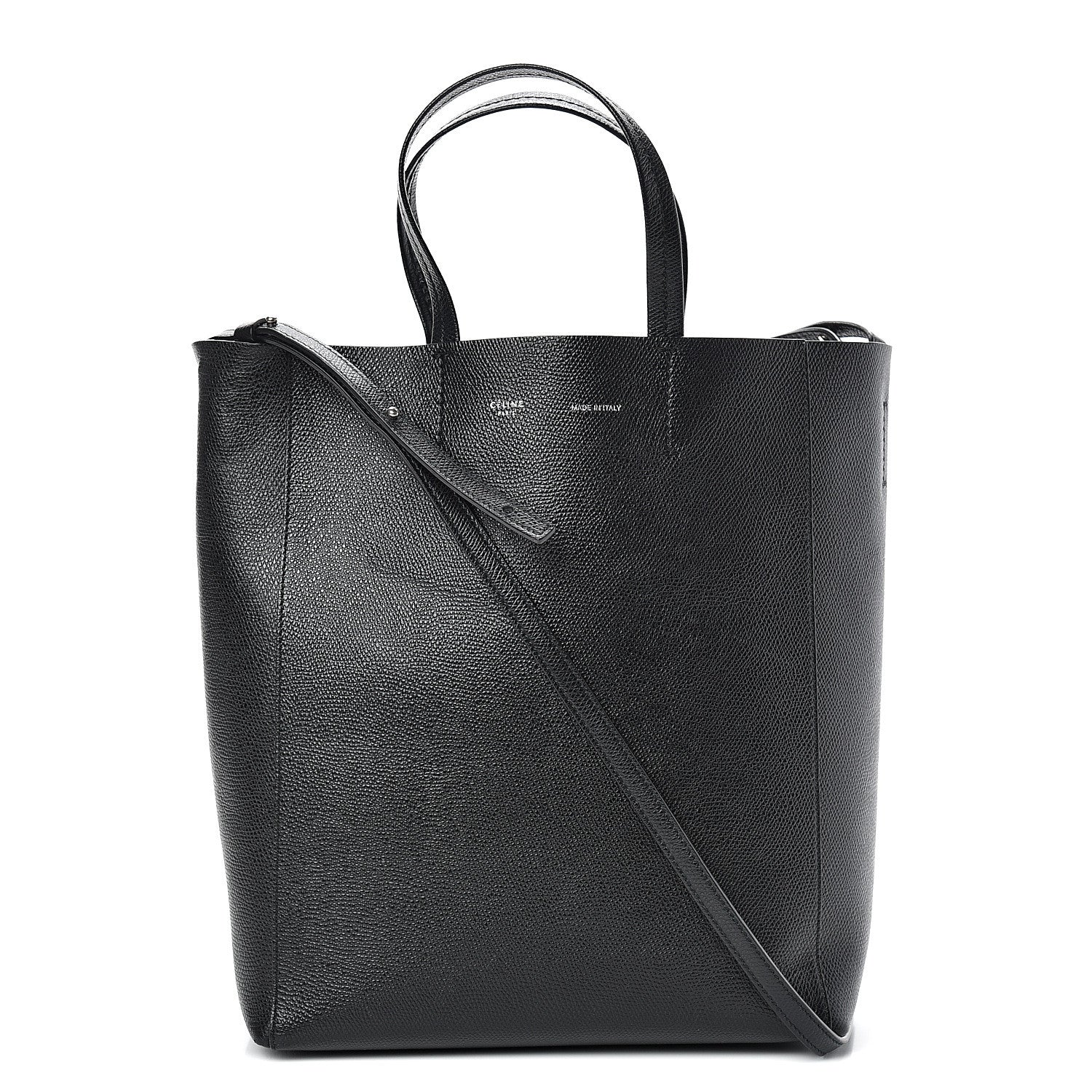 Celine Grained Calfskin Small Vertical Cabas Black 1 of 12
