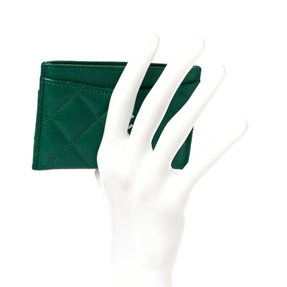 Chanel Caviar Quilted Card Holder Green 2 of 11