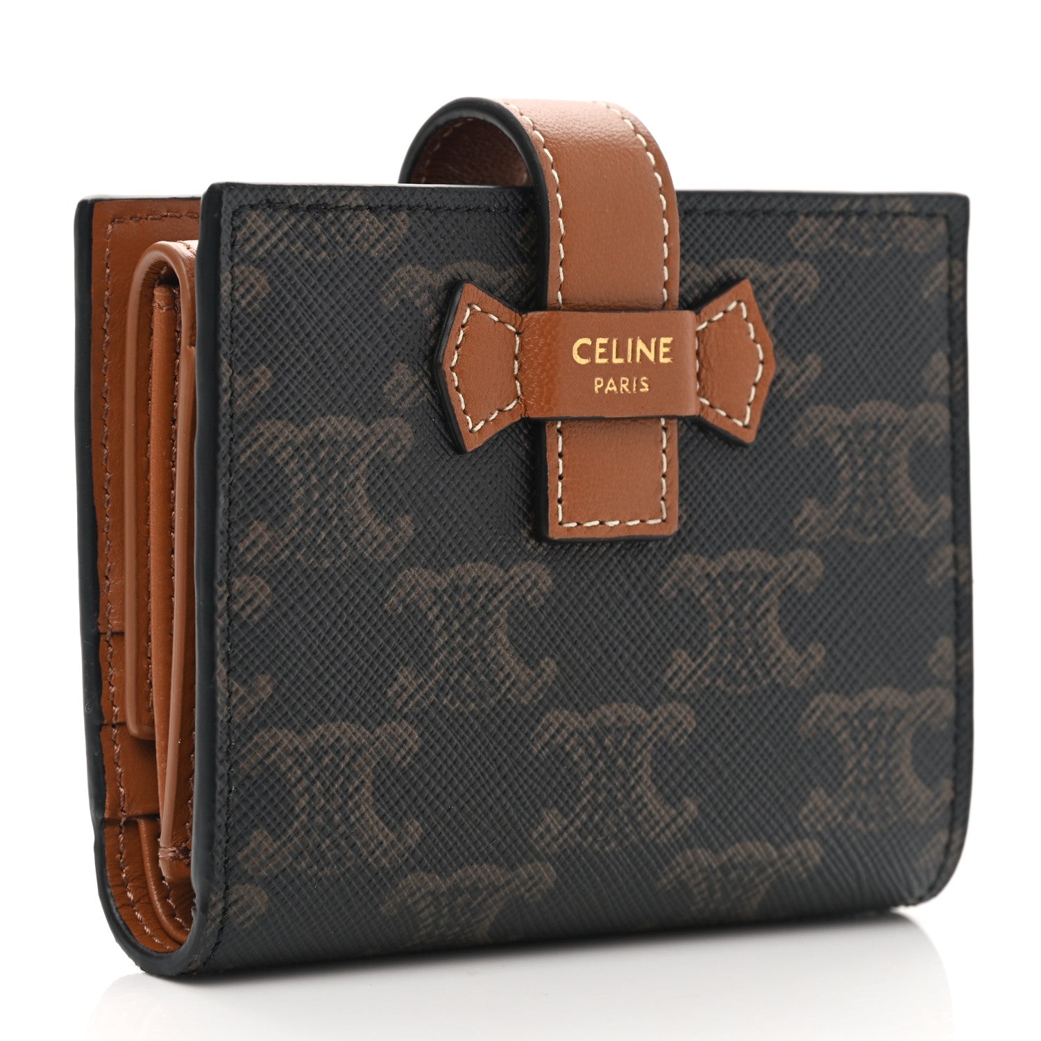 Celine Canvas Triomphe Small Strap Wallet Tan 3 of 8