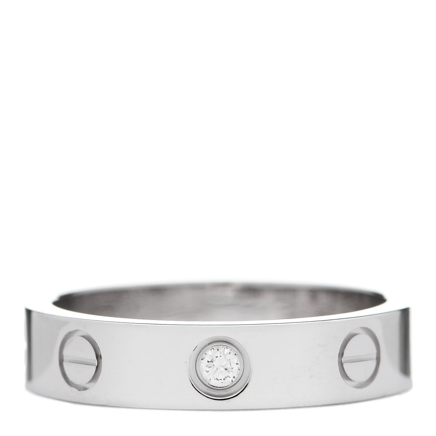 18K White Gold Diamond 4mm LOVE Wedding Band Ring 50 5.25