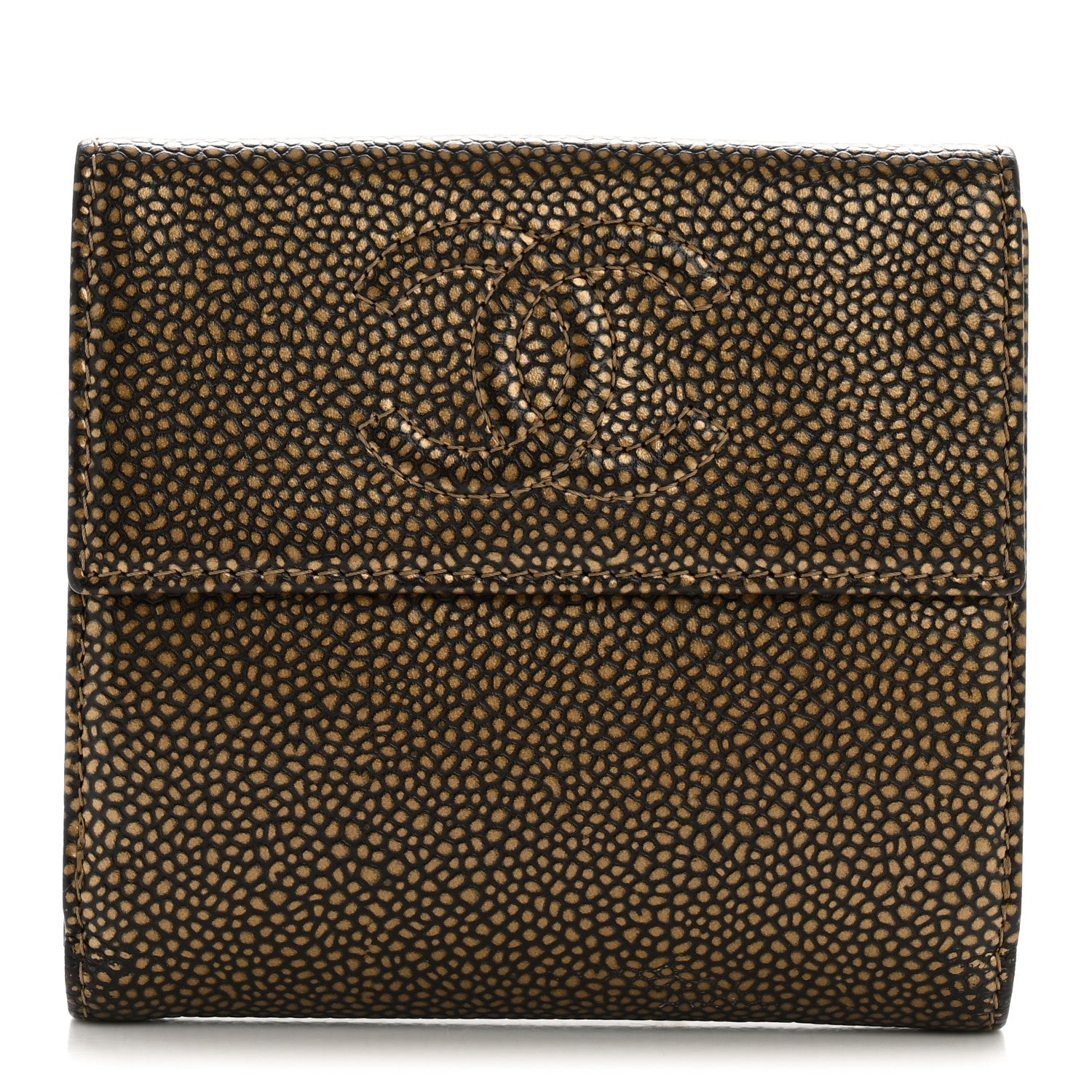 Chanel Metallic Caviar Timeless CC Compact Wallet Bronze 1 of 10