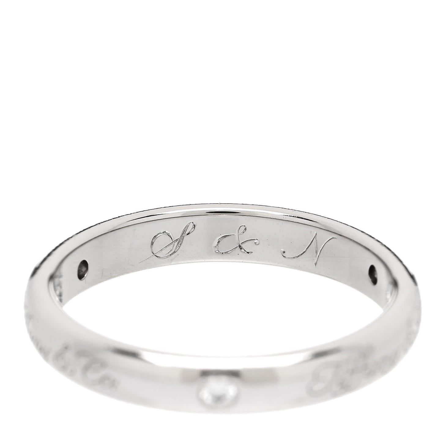Platinum Diamond 3mm Notes Ring 49 5