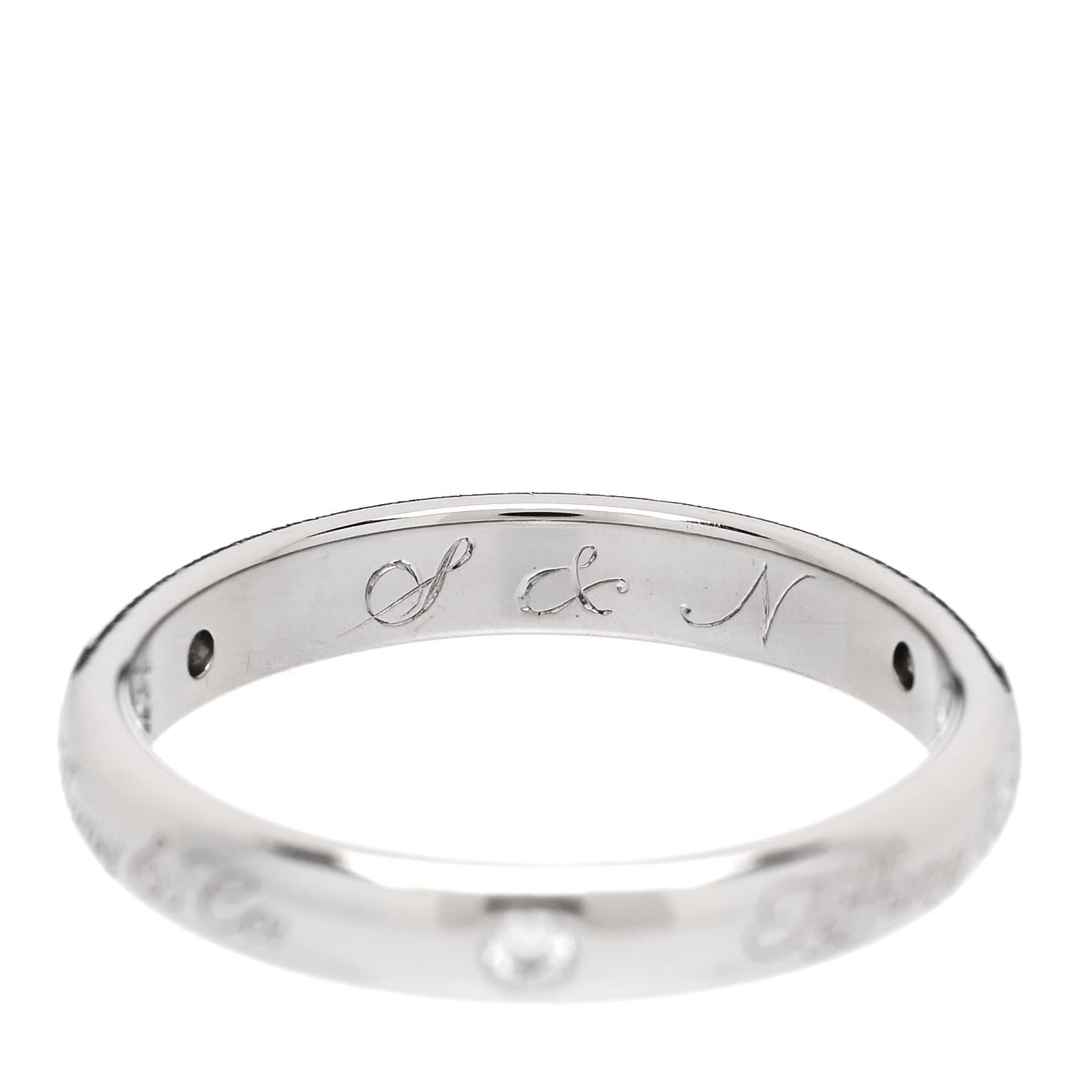 Tiffany Platinum Diamond 3mm Notes Ring 49 5 5 of 5