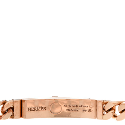 Hermes 18K Rose Gold Diamond PM Kelly Chaine Bracelet LG 3 of 4