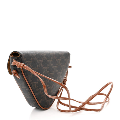 Celine Triomphe Canvas Triangle Crossbody Bag Tan 3 of 10