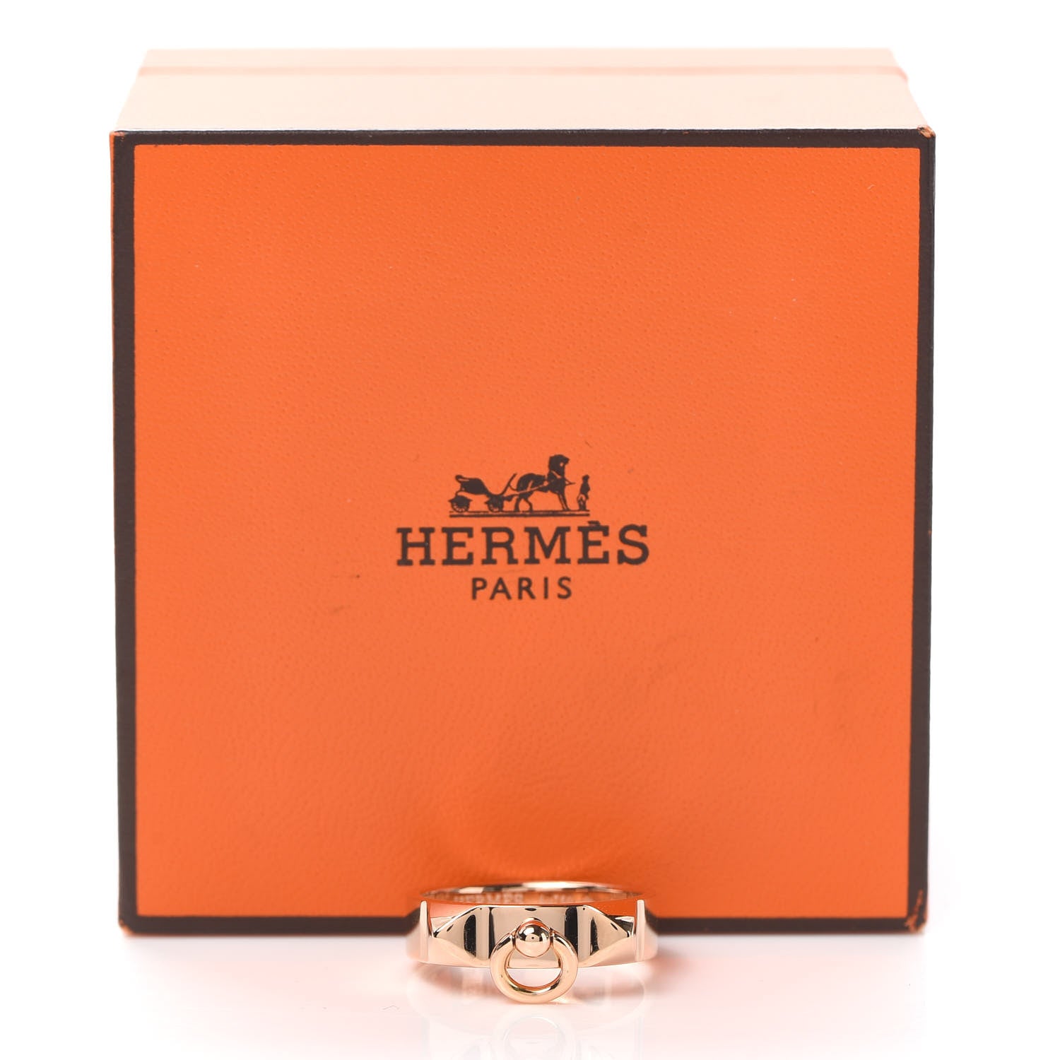 Hermes 18K Rose Gold PM Collier De Chien Ring 55 7.25 5 of 5