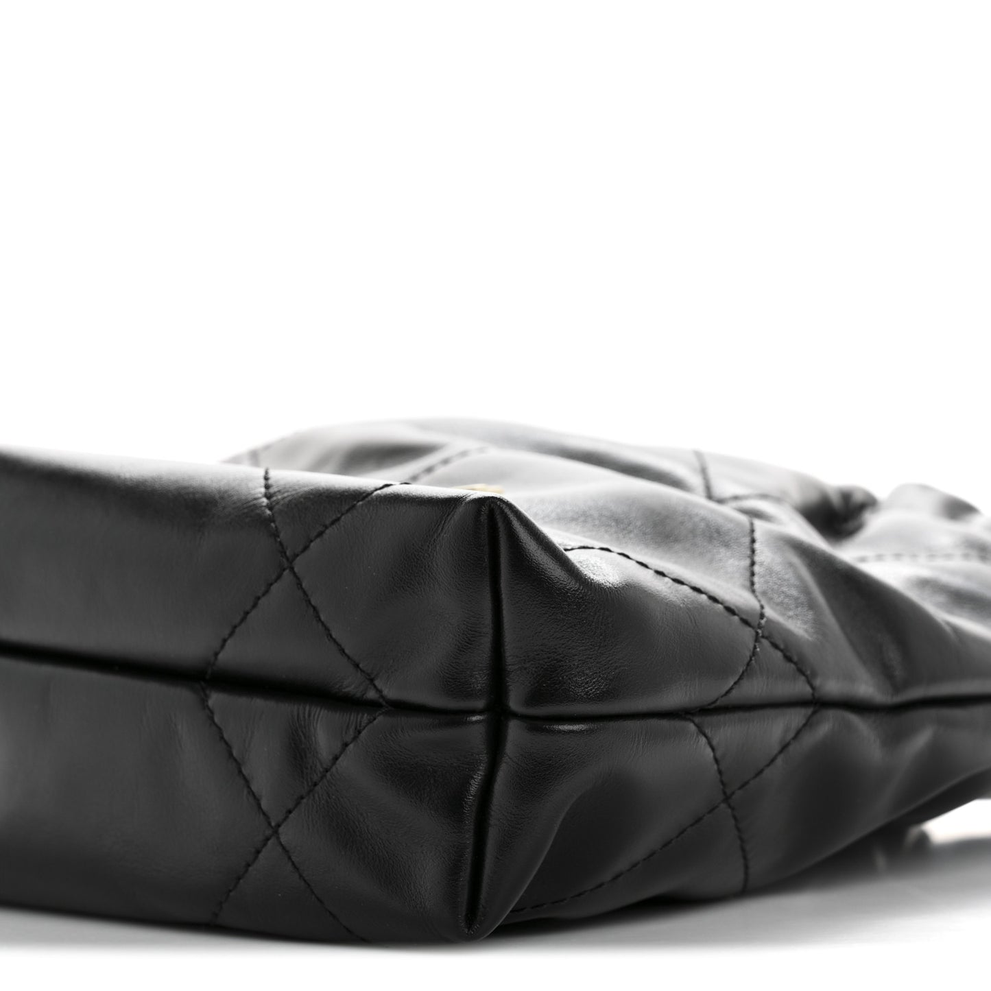 Shiny Calfskin Quilted Mini Chanel 22 Black White Black White