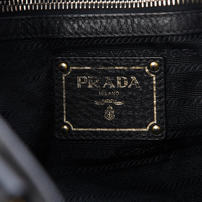 Prada Vitello Daino Buckle Tote Black 6 of 13
