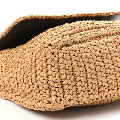 Saint Laurent Raffia Calfskin Monogram Medium Niki Chain Satchel Natural 9 of 11