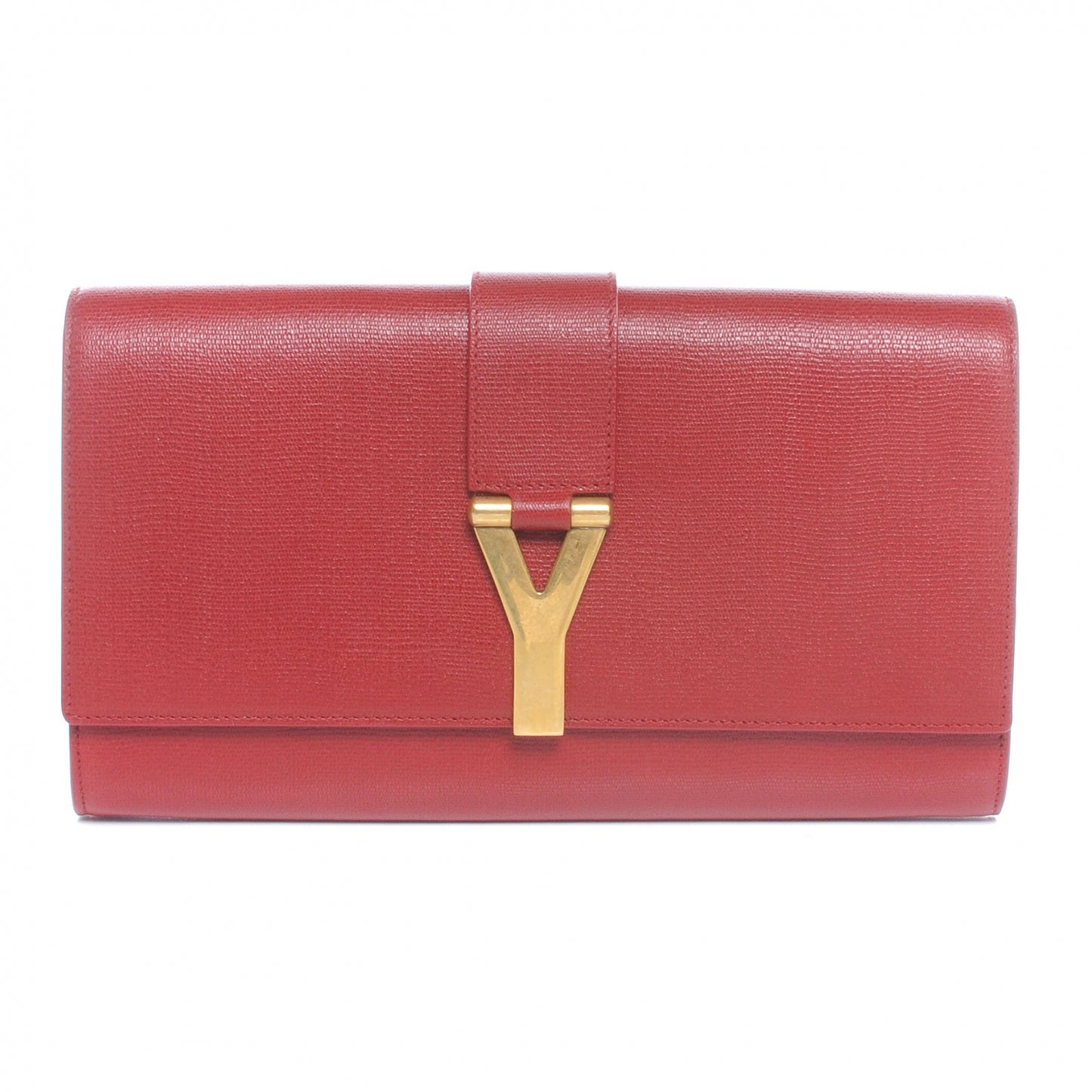 Textured Leather ChYc Clutch Red