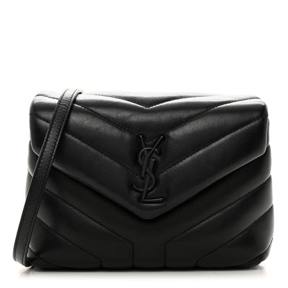 Saint Laurent Calfskin Y Quilted Monogram Toy Loulou Crossbody Bag Black 1 of 11