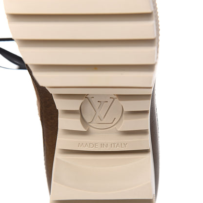 Louis Vuitton Suede Calfskin Monogram Laureate Platform Desert Boots 35 Beige 6 of 9