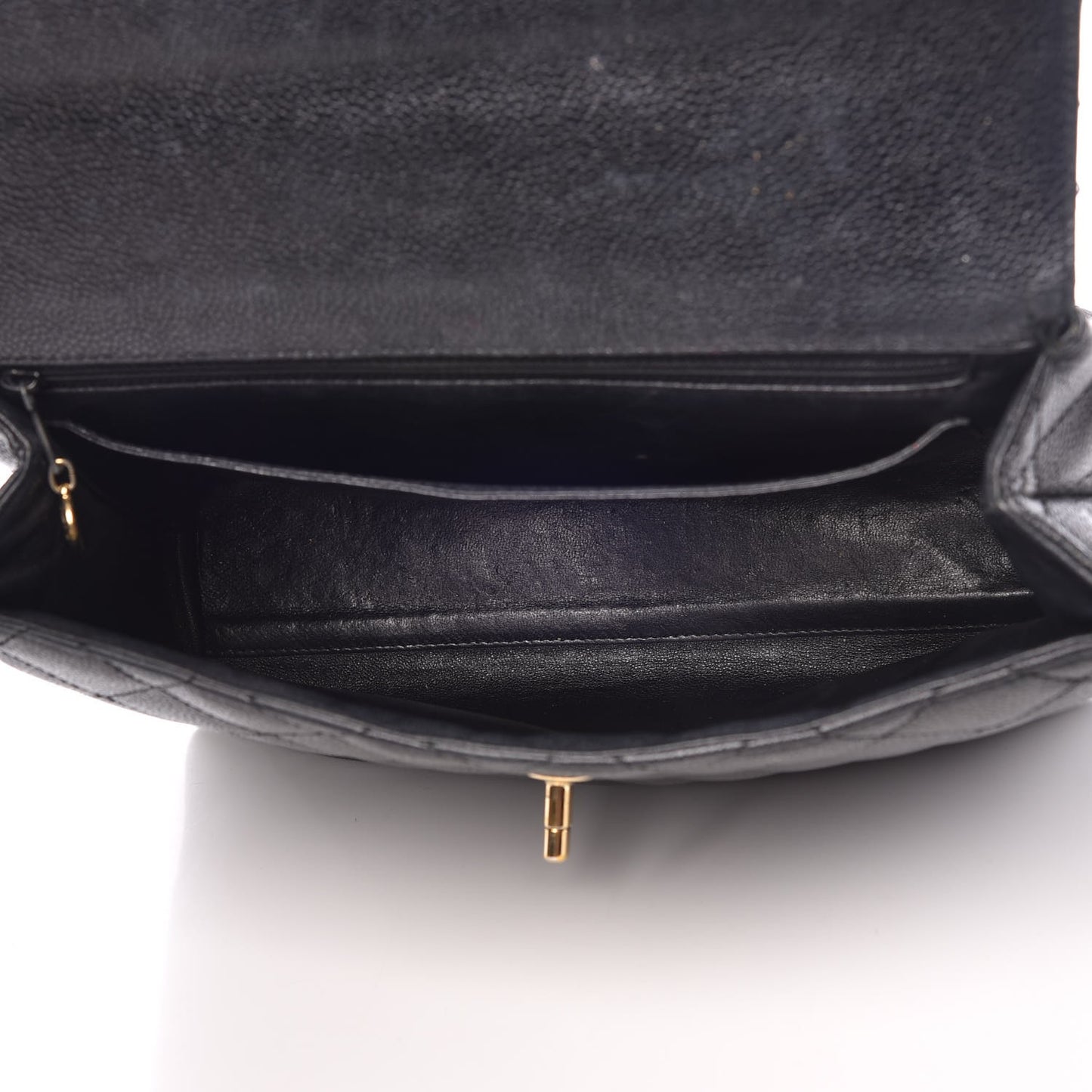Caviar Quilted Jumbo Kelly Flap Black