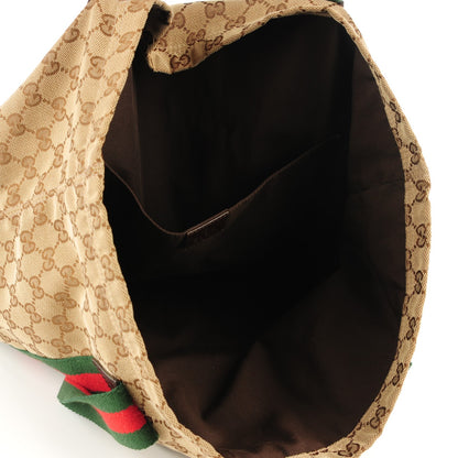 Gucci GG Monogram Medium Web Handle Vertical Tote Bag Dark Brown 5 of 8