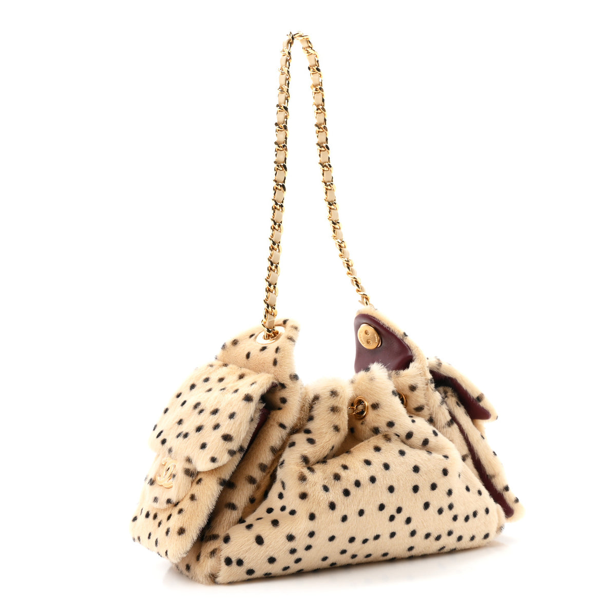 Pony Hair Mini Chanel 25 Handbag Beige Black
