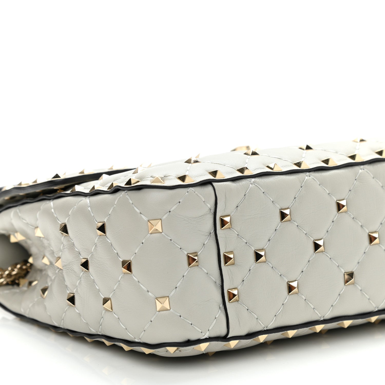 Valentino Garavani Nappa Medium Rockstud Spike Shoulder Bag Opal Grey 8 of 12