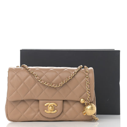 Chanel Lambskin Quilted Mini Rectangular Pearl Crush Flap Dark Beige 11 of 11