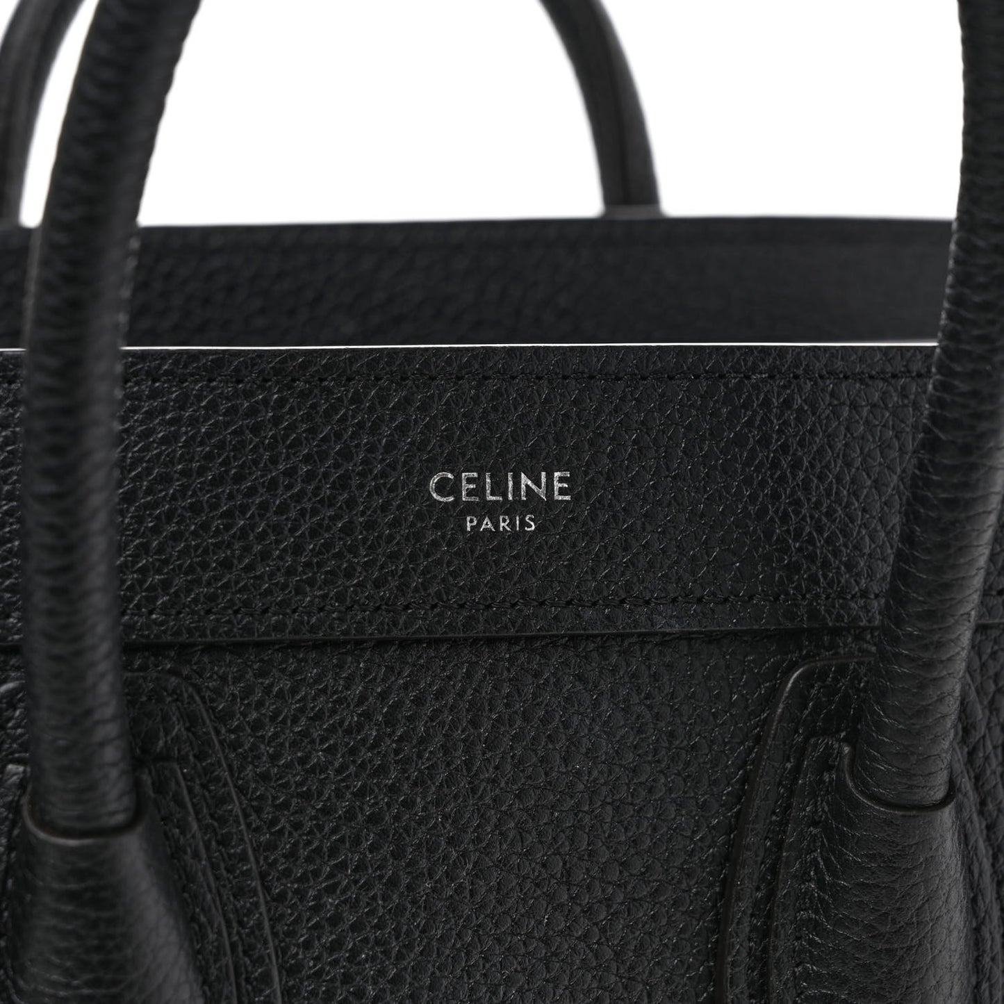 Drummed Calfskin Nano Luggage Black