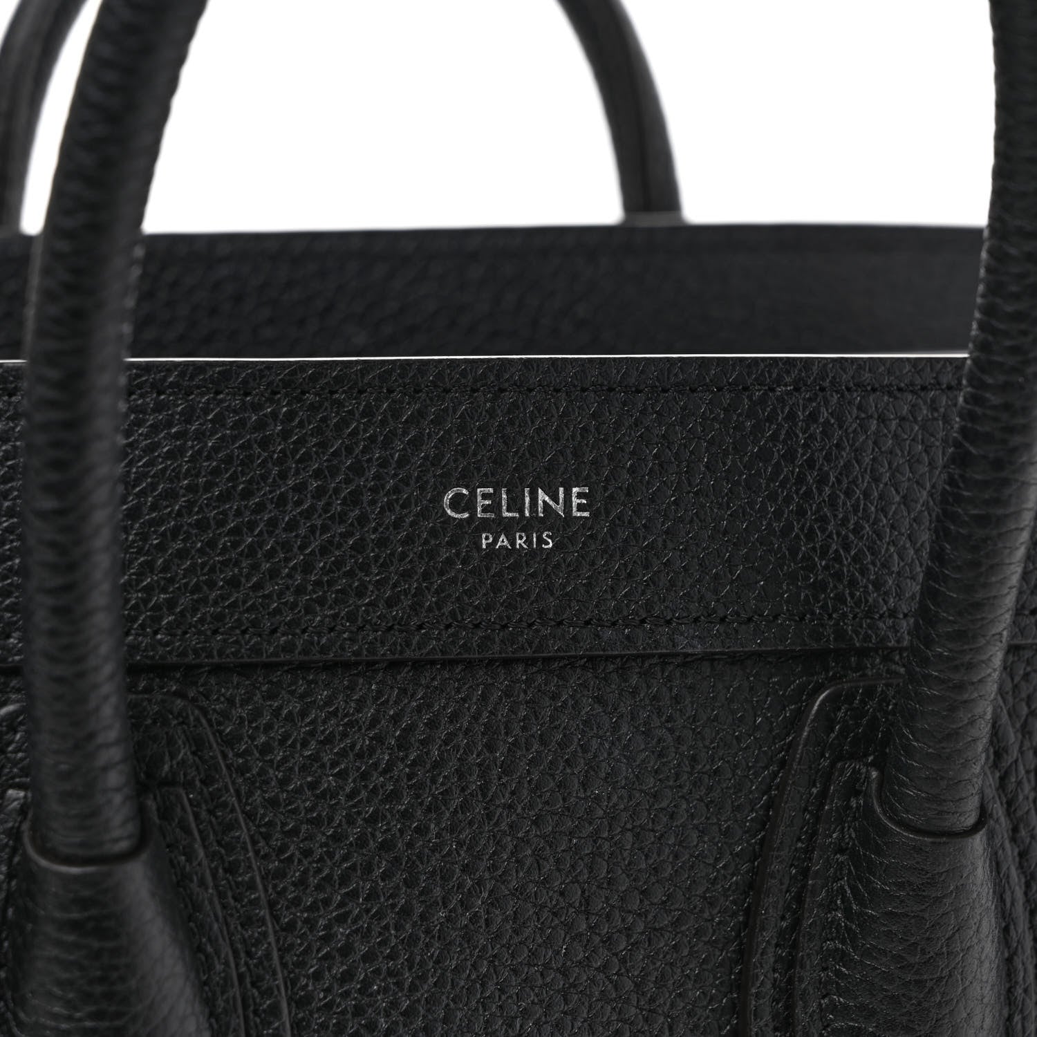 Celine Drummed Calfskin Nano Luggage Black 6 of 9