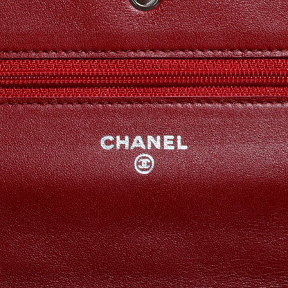 Chanel Patent Quilted Brilliant Wallet On Chain WOC Red 6 of 7