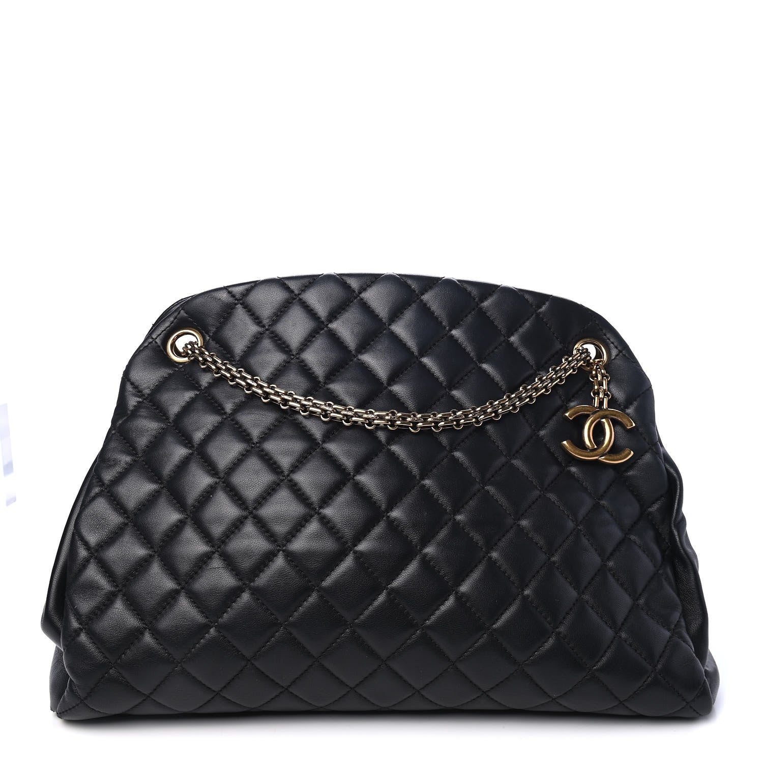 Chanel Lambskin Quilted Large Just Mademoiselle Bowling Bag Black 1 of 5