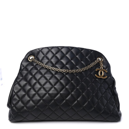 Chanel Lambskin Quilted Large Just Mademoiselle Bowling Bag Black 1 of 5