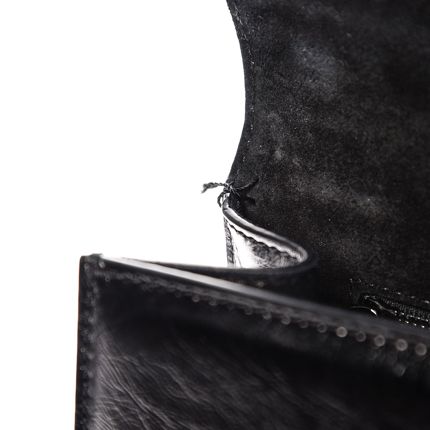 Craquele Calfskin Medium Glam Lock Rockstud Flap Black
